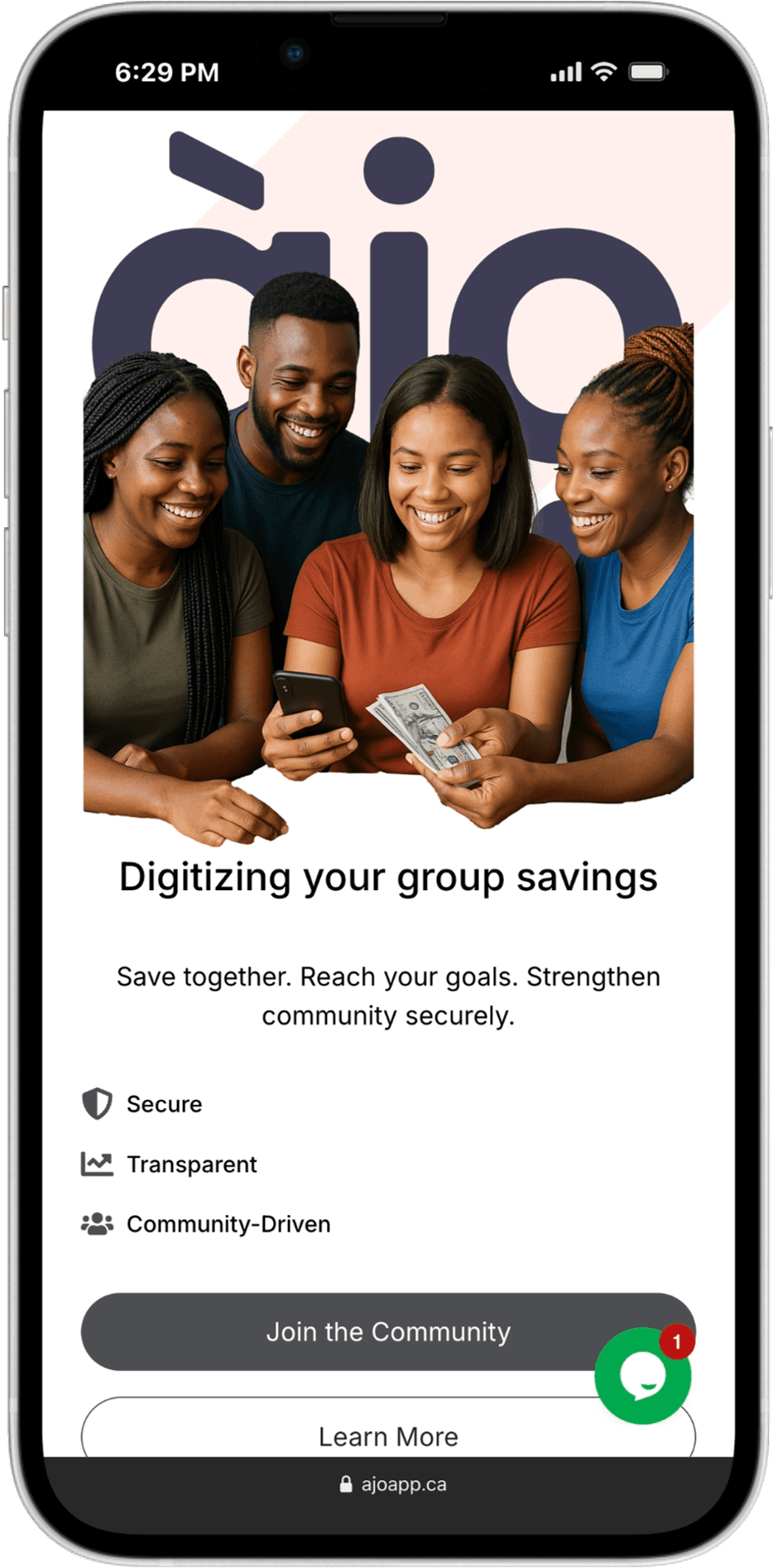 AjoApp available on google play/apple app store · mobile app